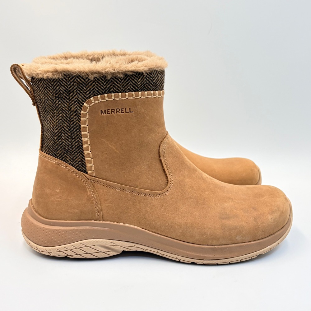 Merrell Women's 9.5 Encore Ice 5 Mid Zip Otter Waterproof Faux Fur Fleece Lined - Picture 6 of 13